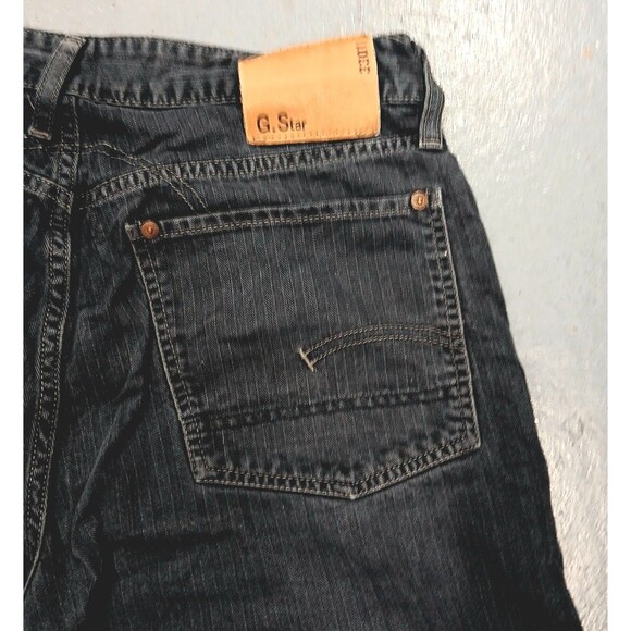 Vintage G-Star Raw Jeans 3301 Textured Stripe Blue Denim Men 33Wx32L NYC SAMPLE